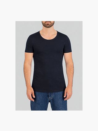 Garage Stretch Basic Dark Blue Deep O-Neck