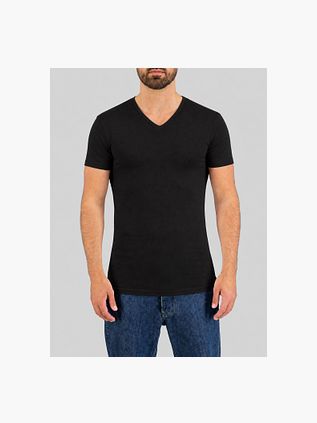 Garage Stretch Basic Black Deep V-Neck