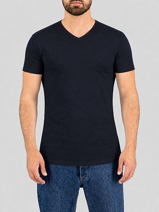 Garage 2-Pack Basic T-shirt Bio V-Ausschnitt Dunkelblau