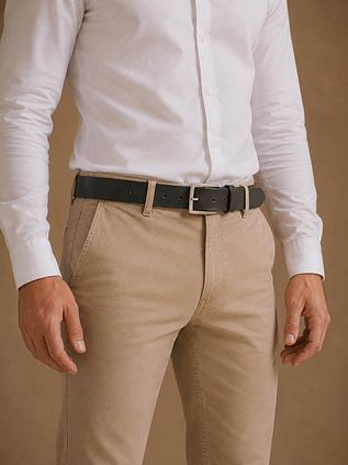 Suitable Leather Belt Green Washed