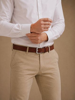 Suitable Belt Structure Leather Brown