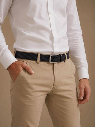 Suitable Belt Structure Leather Navy