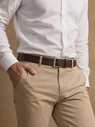 Suitable Belt Leather Dark Brown