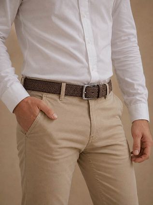 Suitable Ledergürtel Struktur Leder Braun