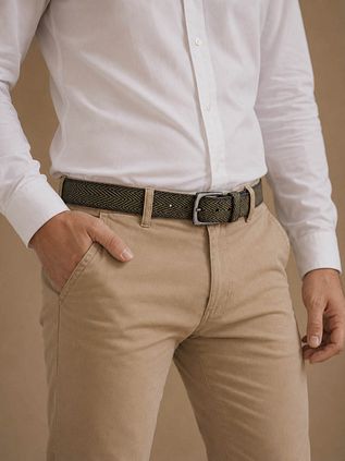 Suitable Belt Structure Leather Green