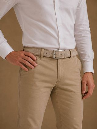 Suitable Belt Suede White Beige