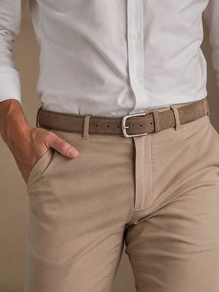 Suitable Belt Suede Leather Light Brown