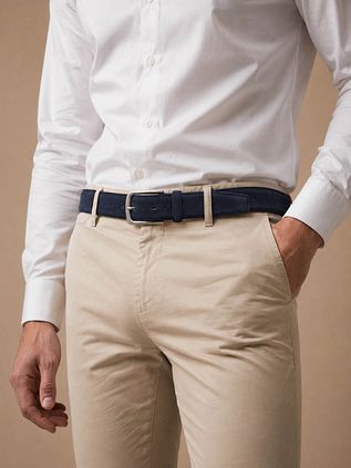 Suitable Belt Suede Leather Navy