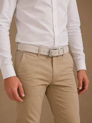 Suitable Belt Suede Leather White
