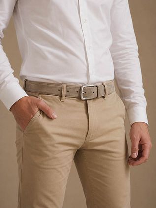 Suitable Belt Suede Leather Taupe