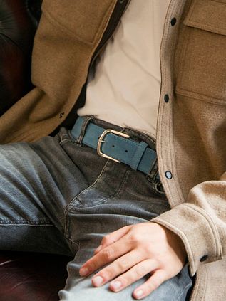 Suitable Ceinture Daim Bleu