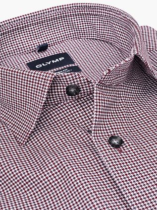 OLYMP Luxor Chemise 24/Seven Houndstooth Bordeaux