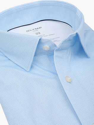 Olymp Luxor Overhemd Pied De Poule Blauw