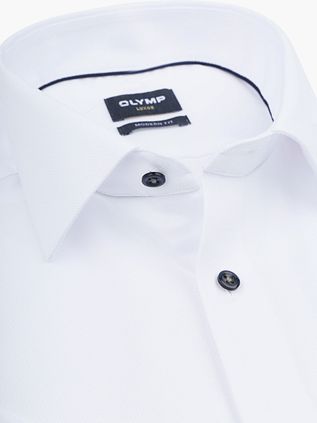 OLYMP Luxor Short Sleeve Hemd Structure Weiß