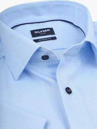 OLYMP Luxor Short Sleeve Hemd Structure Hellblau