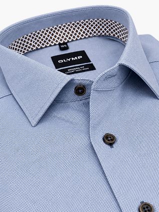 Olymp Luxor Chemise Structure Bleu