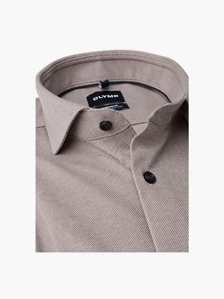 Olymp Japanese Knitted Shirt Twill Brown