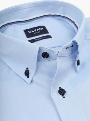 OLYMP Luxor Hemd Contrast Buttons Hellblau