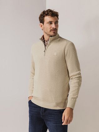 State Of Art Half Zip Trui Ecru