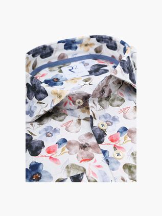 R2 Hemd Leinen Blend Flowers Multicolour