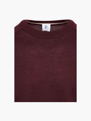 R2 Pull laine mérinos Bordeaux