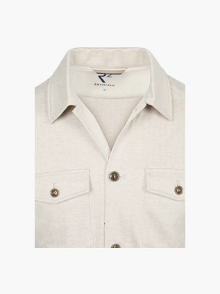 R2 Surchemise Button Herringbone Ecru