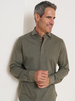 R2 Polo Shirt Camicia Single Jersey Melange Green