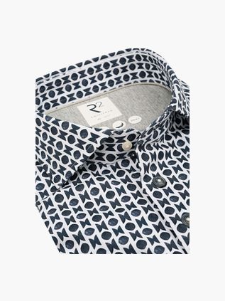 R2 Amsterdam Shirt Jersey Print Navy