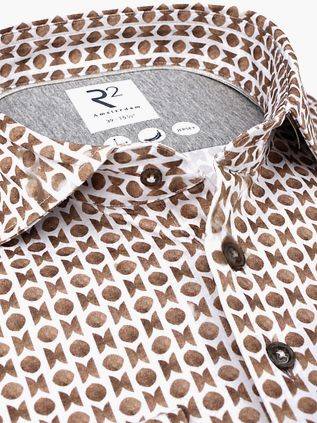 R2 Skjorte Single Jersey Print Taupe
