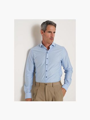 R2 Amsterdam Shirt Herringbone Light Blue