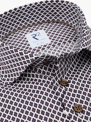 R2 Amsterdam Shirt Print Brown