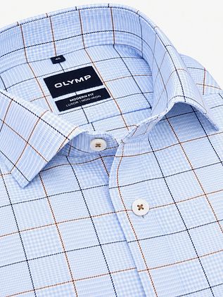 Olymp Luxor Chemise Multicheck Bleu