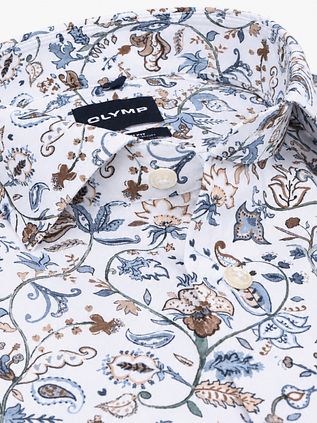 Olymp Luxor Overhemd Print Blauw