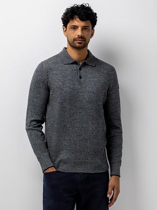 State of Art Pullover Polo Collar Navy