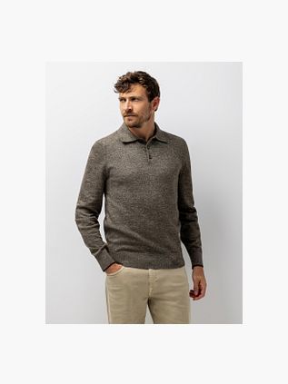 Pullover Polo Effen Beige