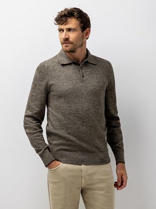 State of Art Pullover Polo Plain Beige
