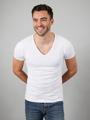 Suitable Vitaru T-Shirt Col V Profond Blanc 2-Pack