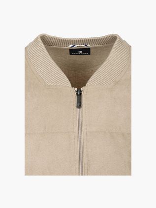 State Of Art Strickjacke Zip Bomber Beige