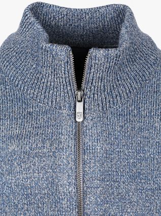 State of Art Cardigan Zip Melange Greyblue