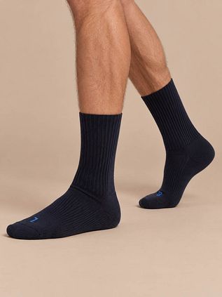Falke Walkie Wandelsok Wol Blend Marine Blauw 6120