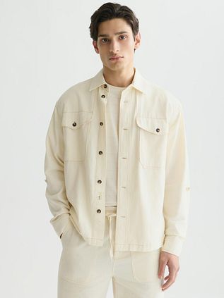 Scotch and Soda Overshirt Cotton Linen Ecru