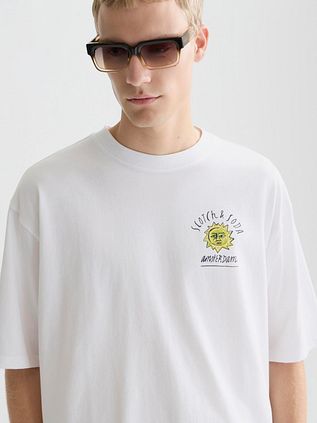 Scotch & Soda T-skjorte Med Trykk På Ryggen, Hvit