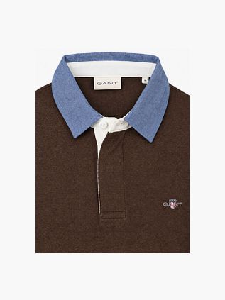 Gant Rugger Shield Chambray Polo Marron