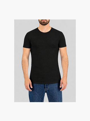 Garage Stretch Basic T-Shirt Schwarz Rundhals