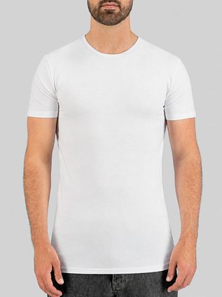 Garage Stretch Basic T-Shirt Weiss Rundhals
