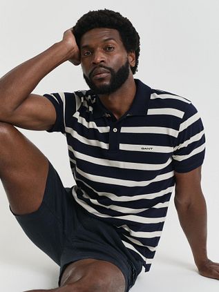 Gant Polo Shirt Stripe Navy White