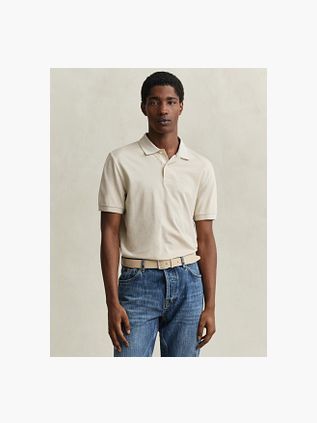 Gant 2Tone Piqué Polo Shirt Ecru