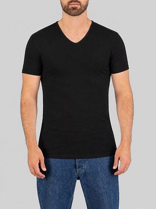 Garage Stretch Basic Black V-Neck