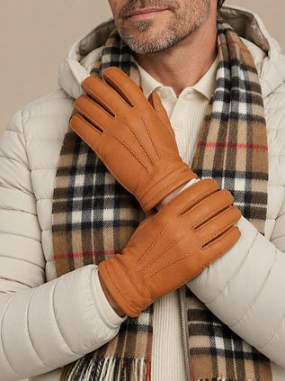 Hestra Gloves Matthew Leather Cognac