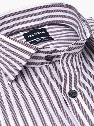 OLYMP Shirt Level 5 Luxury Stripe Bordeaux